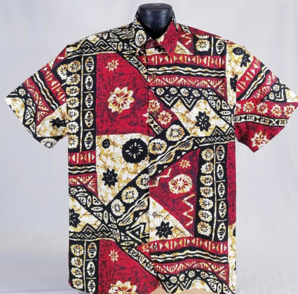 Native Tribes Tapa bark cloth Hawaiian shirt- Made in USA